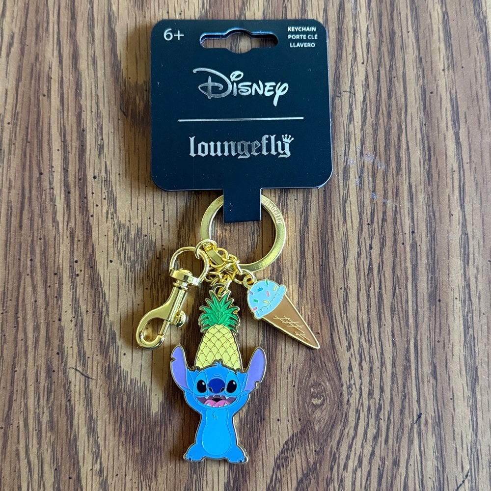Loungefly Disney Lilo & Stitch Stitch with Ice Cream Keychain NEW